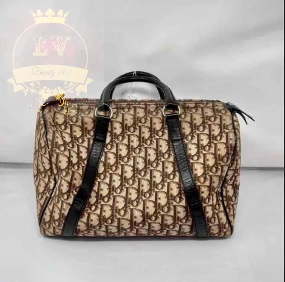 CHRISTIAN DIOR monogram canvas & leather speedy bag 29 Size 13” x 8” x9”
